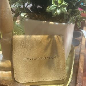 David Yurman Tan Magnetic Jewelry Pouch 4”x4”